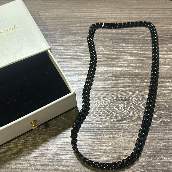 Men’s 22” Black Gold Cuban Style Necklace - Picture 1 of 4